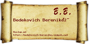 Bedekovich Bereniké névjegykártya
